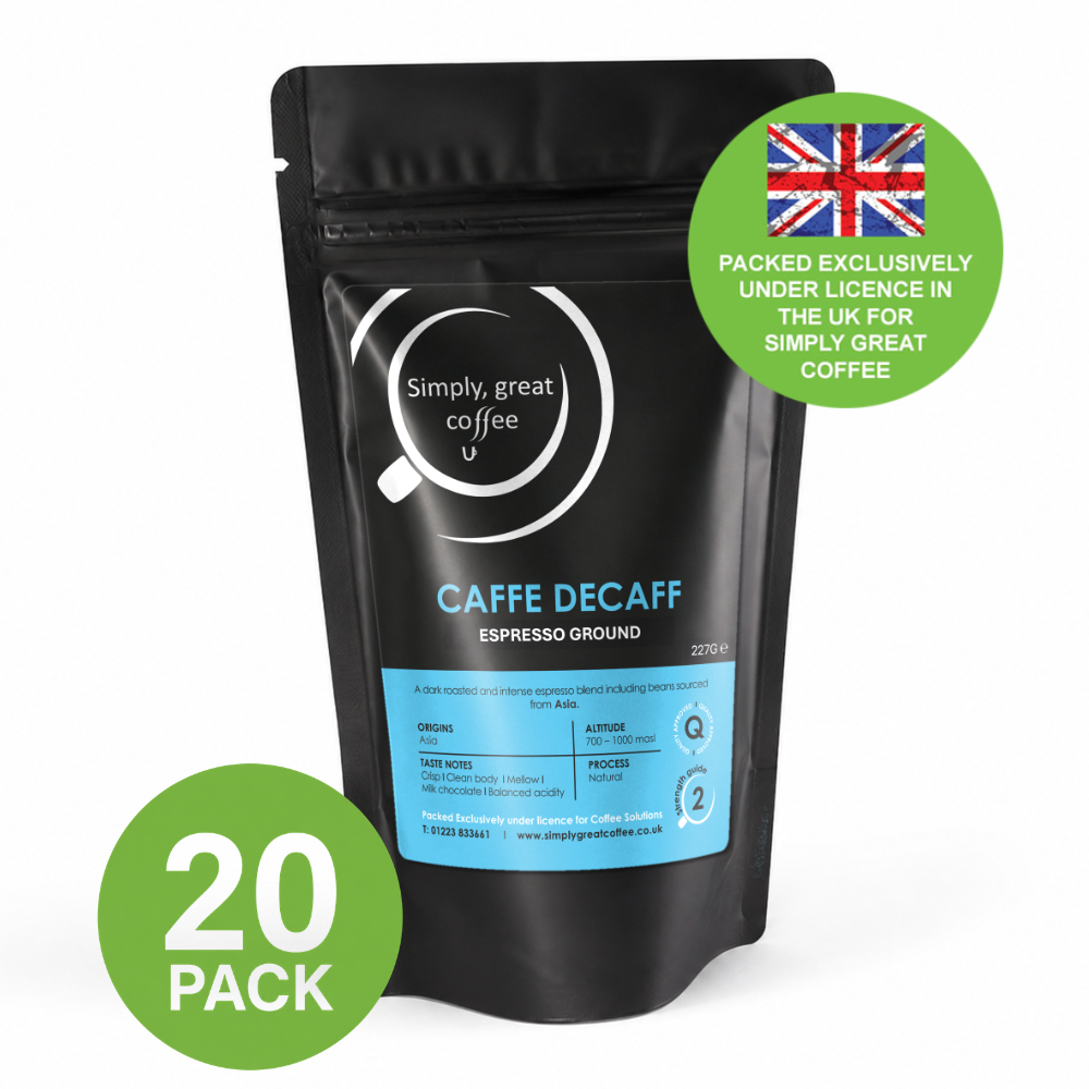 Caffe Decaff Espresso Grind Gourmet Coffee (20 x 227g)