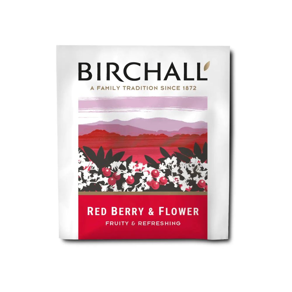 Birchall Red Berry & Flower Enveloped Tagged Tea Bag 6 x 25 - Image 2