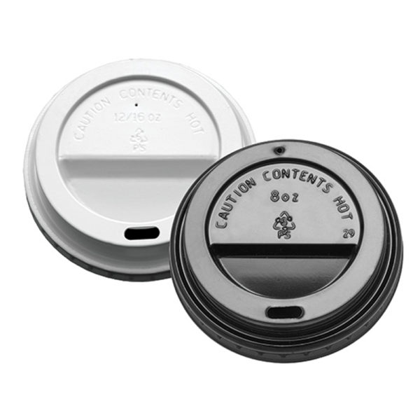 12 -16oz (92mm) Black Sip Thru Lids For Takeaway Paper Cups 1 x 1000