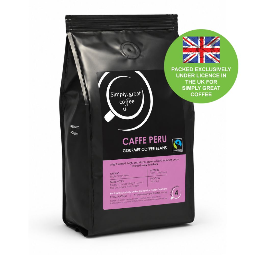 Caffe Peru Fairtrade/Organic Gourmet Coffee Beans (1 x 500g)
