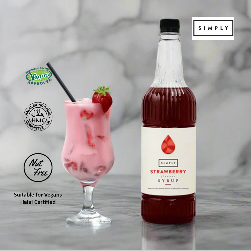 Simply Strawberry Flavoured Syrups 1Ltr - Image 3